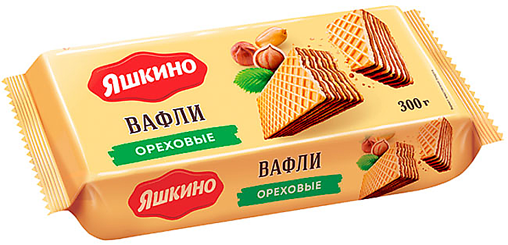 Вафли фас. ЯШКИНО Ореховые 300г 1/15 КДВ  