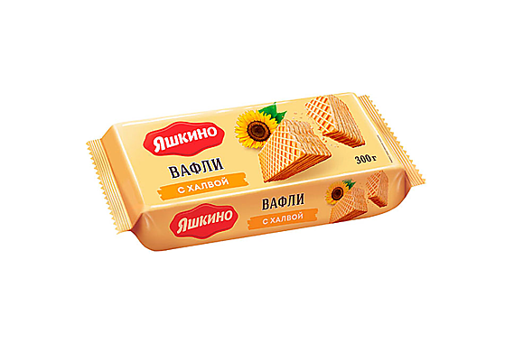 Вафли фас. ЯШКИНО С халвой 300гр 1/15 КДВ   