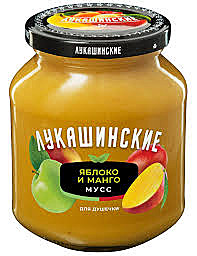 Мусс Лукашинский 370 гр. Манго/Яблоко ст/б 1/6