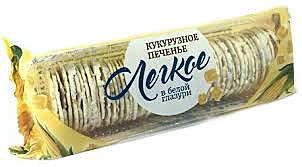 Печенье СУПЕРЛЕГКОЕ 400гр Кукурузное б/глютена в бел.гл. 1/6 Продпоставка