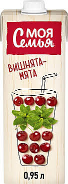 Напиток МОЯ СЕМЬЯ 1,45 л вишнята-мята 1/8