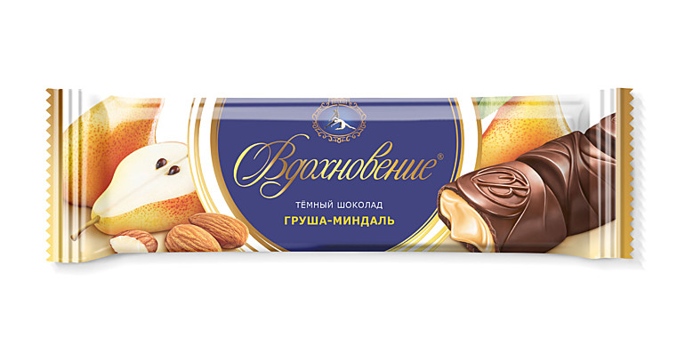 Шоколад ВДОХНОВЕНИЕ темный груша/миндаль 40г 1/20