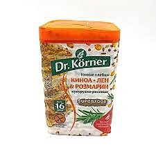 Хлебцы DR.KORNER КУКУРУЗНО-РИСОВЫЕ киноа/лен/розмарин (158275)  100гр. 1/20  