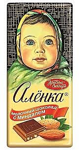 Шоколад АЛЕНКА 90г с миндалем 1/15