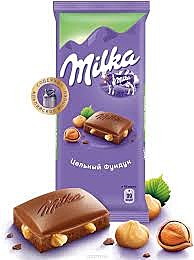 Шоколад МИЛКА 80г целый фундук 1/19