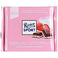 Шоколад РИТТЕР СПОРТ 100г мол. клуб. в йогурте 1/12 Германия   
