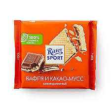 Шоколад РИТТЕР СПОРТ 100г мол. вафля и какао мусс 1/12