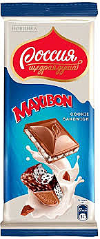 Шоколад РОССИЯ МАКСИБОН Мороженое/печенье 80гр. 1/10