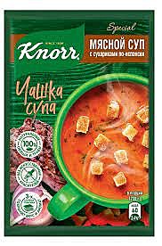 КНОРР Чашка Супа Мясной с лапшой 14гр. 1/30  