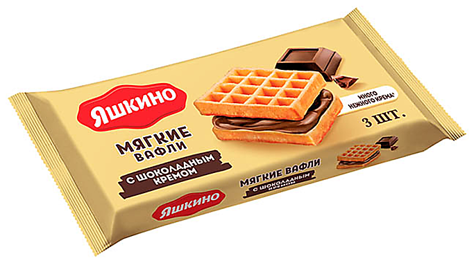 Вафли фас. ЯШКИНО мягкие с шок.кремом 120гр 1/34   
