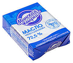 Масло сливочное БЗМЖ фас 180гр Минская марка Крестьянское 72,5% 1/20 
