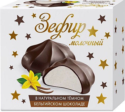 Зефир С ванилью в темн. бельг. шоколаде 60гр 1/6 Им.Пастухова