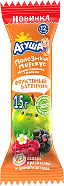 Батончик АГУША яблоко/ежевика/малина 15гр 1/18