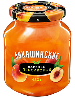 Варенье ЛУКАШИНСКОЕ 450г Персиковое  ст/б 1/6  