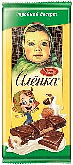 Шоколад АЛЕНКА тройной десерт 85гр. 1/10