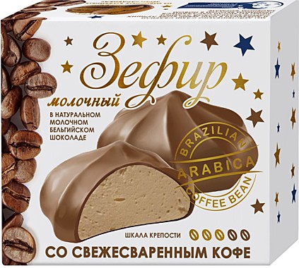 Зефир С кофе в мол. бельг. шоколаде 60гр 1/6 Им.Пастухова