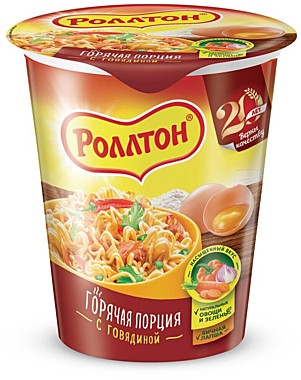 РОЛЛТОН Лапша 70гр Говядина стакан 1/24