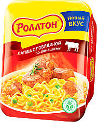 РОЛЛТОН Лапша б\п 90гр Говядина по-Домашнему лоток 1/24