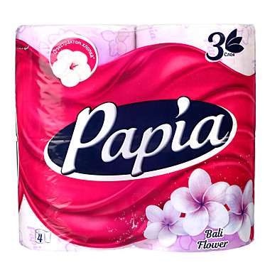 Т/бумага PAPIA 3х-сл 4шт балийский цветок 1/14