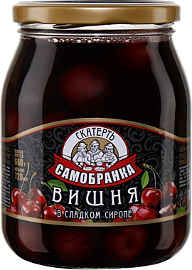 Компот Вишня  СКАТЕРТЬ САМОБРАНКА 720мл с кост. с/б 1/8   