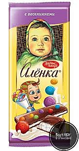 Шоколад АЛЕНКА 87г с начинкой и веселинками 1/15
