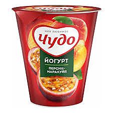 Йогурт ЧУДО 2,5% 290гр персик/маракуйя БЗМЖ 1/8