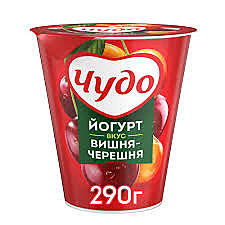 Йогурт ЧУДО 2,5% 290гр вишня/черешня БЗМЖ 1/8