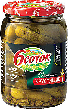 Огурцы Шесть соток 720гр хрустящие  1/12  