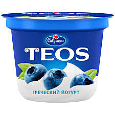 Йогурт САВУШКИН 250гр TEOS Греческий Черника БЗМЖ  1/6