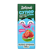 Сок  ДОБРЫЙ 0,2л Яблоко/клубника 1/27