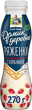 Ряженка ДОМИК В ДЕРЕВНЕ 260гр. клубника 2,1% 1/6