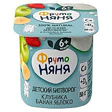Биотворог ФРУТОНЯНЯ 100гр Клуб/ябл/банан 4,2% 1/18