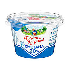 Сметана ДОМИК В ДЕРЕВНЕ 20% 180г стакан 1/8