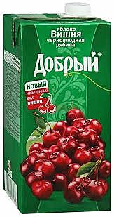 Сок ДОБРЫЙ 2,0л Яблоко/рябина/вишня 1/6   