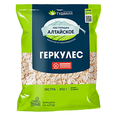 Хлопья ГУДВИЛЛ 400гр 3 злака с семенами льна 1/6   
