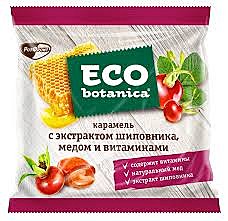 Карамель150гр Eco botanica шиповник/мед/витамины  1/14