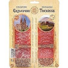 Нарезка Колбаса Сальчичон+Тоскана с/к 2*50гр Иней