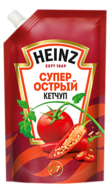 Кетчуп ХАЙНЦ Супер Острый 320гр д/пак 1/16  