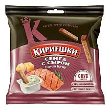Кириешки BAGUET Семга с сыром + соус тар-тар 45гр +25гр 1/28