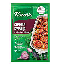 КНОРР Смесь для сочной курицы с чесноком и травами 27г. 1/24  