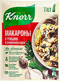 КНОРР Смесь Макароны в слив соусе с грибами 26г 1/24