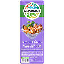 Коктейль из морепродуктов Меридиан в масле 200г 1/8