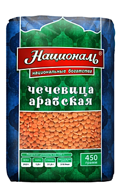 Чечевица НАЦИОНАЛЬ 450гр Красная 1/6 Россия   