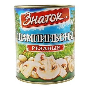 ШАМПИНЬОНЫ рез. 800гр. ж/б 1/12 Знаток